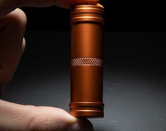 Waterproof Aluminum Canister | EDC Daily Supplement Fob & Match Case | Outdoor Adventure Gear | Keychain Storage Container