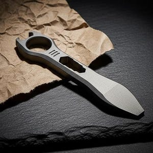 Titanium EDC Multitool with Pry Bar, Bottle Opener & Hex Wrench for Keychain