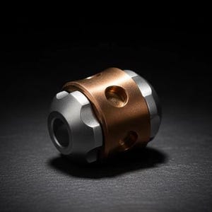 Titanium Alloy & Amber Resin EDC Lanyard Bead for Paracord, Keychains, and Gear