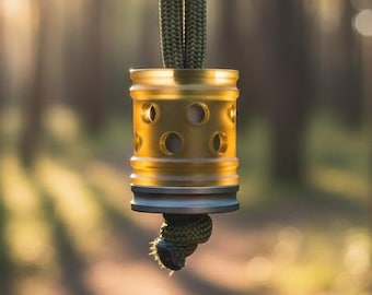 Two-Piece Titanium & PEI Lanyard Bead - Industrial EDC Charm for Paracord
