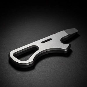 Compact Titanium Pry Bar - EDC Pocket Multi-Tool, Bottle Opener & Keychain Gadget for Everyday Carry
