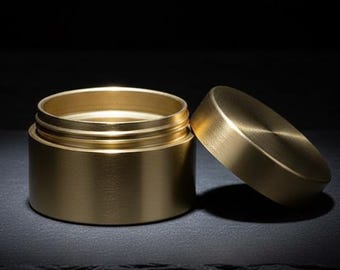 Solid Brass Waterproof EDC Container, Daily Supplement Fob & Pocket Storage Box, Outdoor Adventure Gear