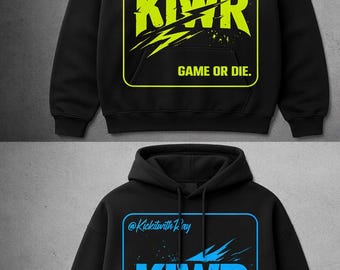 KickitwithRay KIWR Hoodie – Neon Streetwear, Urban Skater Graphic,  Limited Style Drop