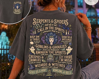 Camiseta de Comfort Colors inspirada en la Mansión Encantada, camiseta del salón de espiritismo de Leota, camiseta para fiesta de Halloween de Disney, regalo para adultos de Disney.