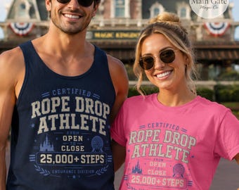 Camiseta Comfort Colors Rope Drop Athlete, camiseta inspirada en los parques Disney, camiseta de parque temático, camiseta Disney para adultos, camiseta sin mangas Rope Drop, camiseta para el día del parque
