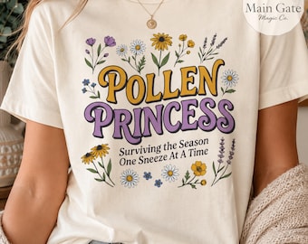 Camiseta Princesa del Polen, Camiseta Temporada de Alergias, Camiseta Flores Silvestres de Primavera, Camiseta Divertida sobre el Polen, Camiseta Acuarela Floral, Regalo para Amantes de las Plantas