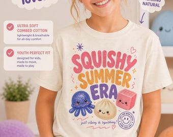 Camiseta infantil Squish Summer Era / Camiseta adorable y blandita / Camiseta inspirada en NeeDoh / Regalo para amantes de los squish