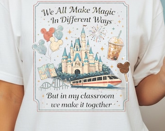 Camiseta Comfort Colors inspirada en Disney para profesores, regalo de agradecimiento para el aula