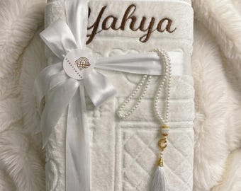 Personalisierter Gebetsteppich mit Namen – Islamisches Geschenk – Ramadan Eid Geschenk – Muslimischer Gebetsteppich