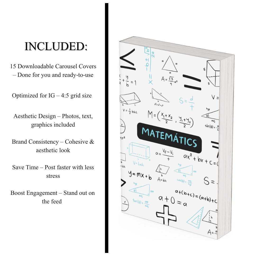 Thomas Rud Math Mathematics Notebook Covers Set: Professional Binder Dividers (PDF, PNG ...