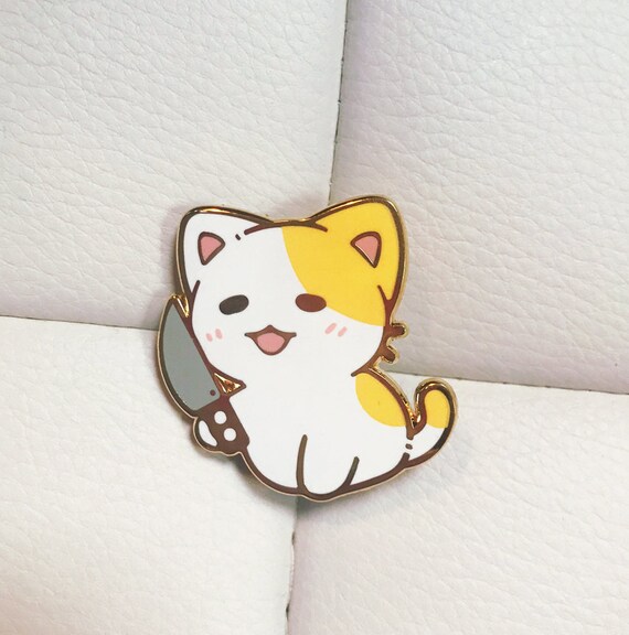 Cat Knife Enamel Pins 1.5 Etsy
