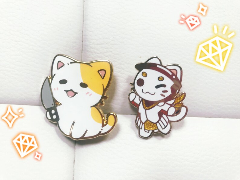 Cat Knife Enamel Pins 1.5 Etsy