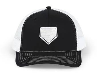 Baseball Home Plate Snapback Trucker Cap | Embroidered