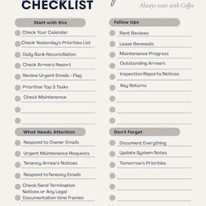 Property Management Checklist Bundle | Daily, Weekly & Monthly PM Tasks I Property Manager Tools | Editable Digital Download