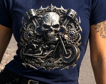 Vintage 2000s West Coast Choppers Skull Iron Cross Biker T-shirt