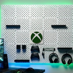 5 x 5 Gaming Pegboard Panel Set | Modular Wall Decor for IKEA Skadis | Xbox Edition | Xbox Wall Decor