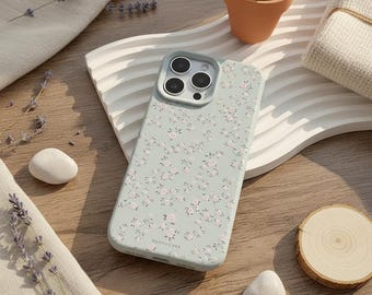 Floral Silicone iPhone Case, Soft Shockproof Bumper Protection (iPhone 11-17)