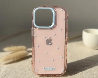Etui na telefon z galaretką w kropki | Kontrastowe zderzaki na iPhone'a w koreańskich kolorach cukierkowych