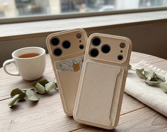 PU Leather Crossbody Wallet Phone Case, Lens Protection Card Holder Cover