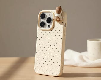 Kawaii Cat iPhone Case | Polka Dot Pattern, 3D Kitty Cover, Shockproof Protection