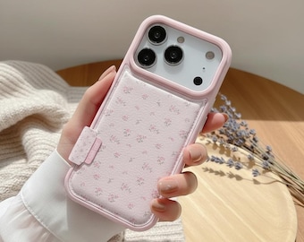 Gentle Romantic PhFloral one Case, Solid Color Leather Shockproof Cover for iPhones