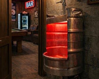 Stainless Steel Keg Urinal | Custom Beer Tap Handle Bar Decor