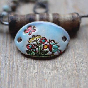 Pottery bracelet connector ceramic flowers  Essential Oils  Diffuser  Aroma therapy