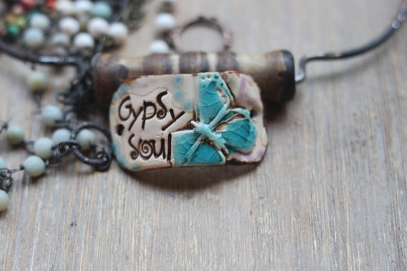 Gypsy Soul Bracelet Connector ceramic components artisan rustic jewelry findings