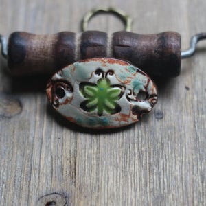 Ceramic Bracelet connector  green butterfly  Bracelet Connector ceramic bracelet focal
