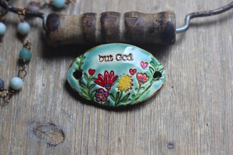 but God ceramic bracelet connector handmade jewelry image 4