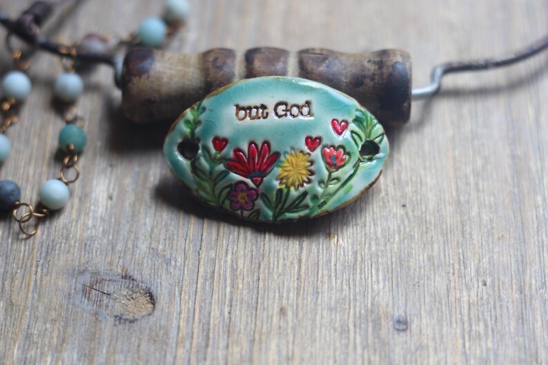but God ceramic bracelet connector handmade jewelry image 2