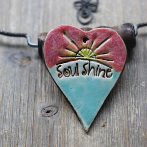 Soul Shine Artisan Ceramic Heart Aromatherapy Pendant: Essential Oil Diffuser