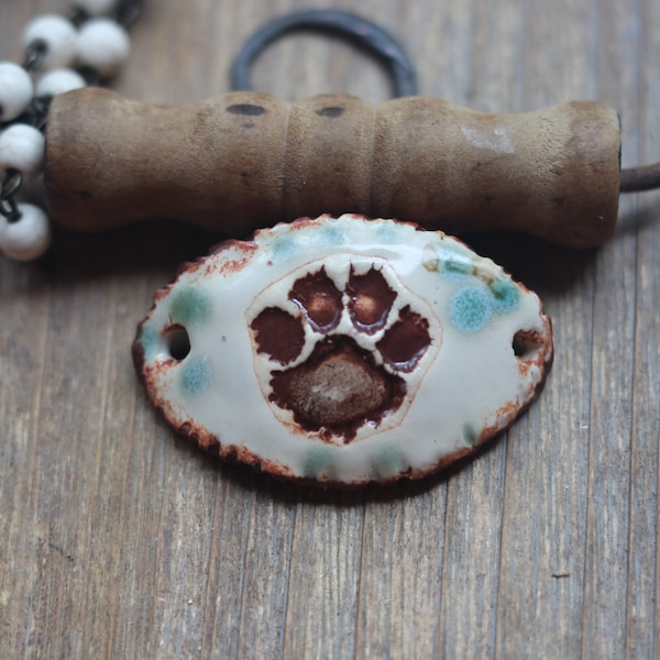 Dog Paw Bracelet Bead Connector artisan rustic jewelry findings