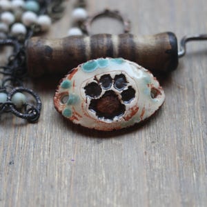 Dog Paw Bracelet Bead Connector artisan rustic jewelry findings