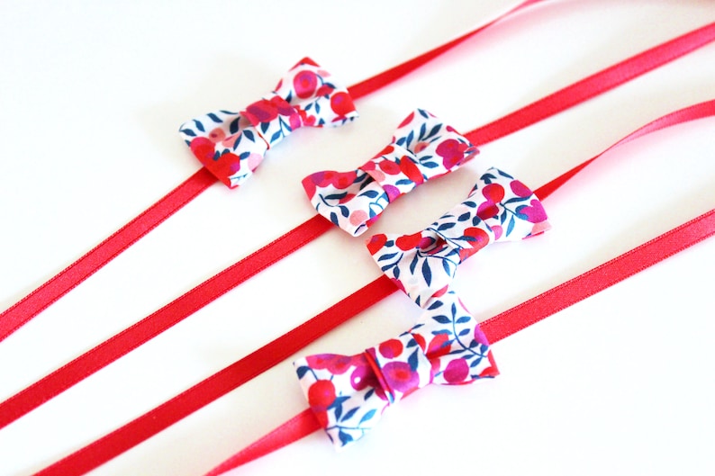 Bracelet mini bow tie with Liberty Wiltshire Red ON ORDER