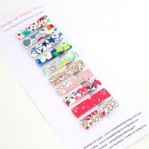 lot 10 Crocodile Hair Clip Liberty fabric kid children IN STOCK image 6