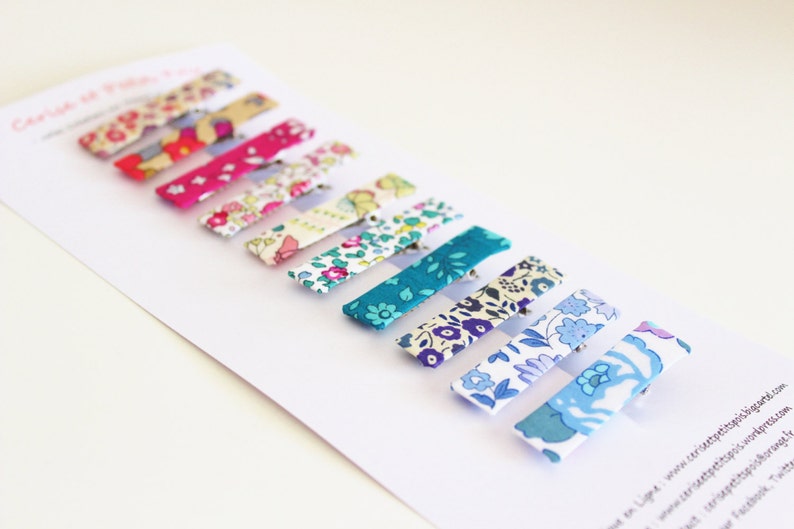 lot 10 Crocodile Hair Clip Liberty fabric kid children IN STOCK image 7