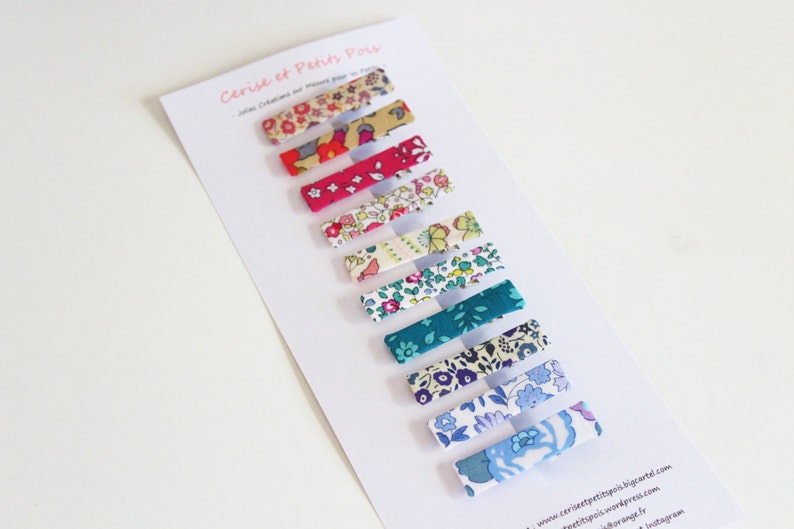 lot 10 Crocodile Hair Clip Liberty fabric kid children IN STOCK image 5