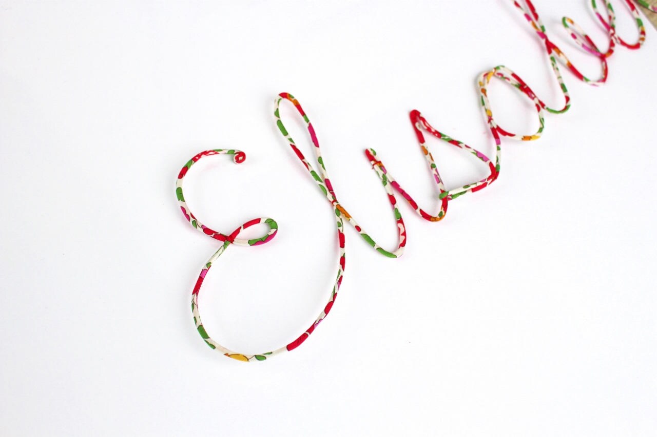 Prénom en Fil de Fer et Liberty Betsygrenadine - sur Commande