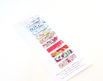 lot 10 Barrettes pince crocodile en tissu Liberty enfant - EN STOCK