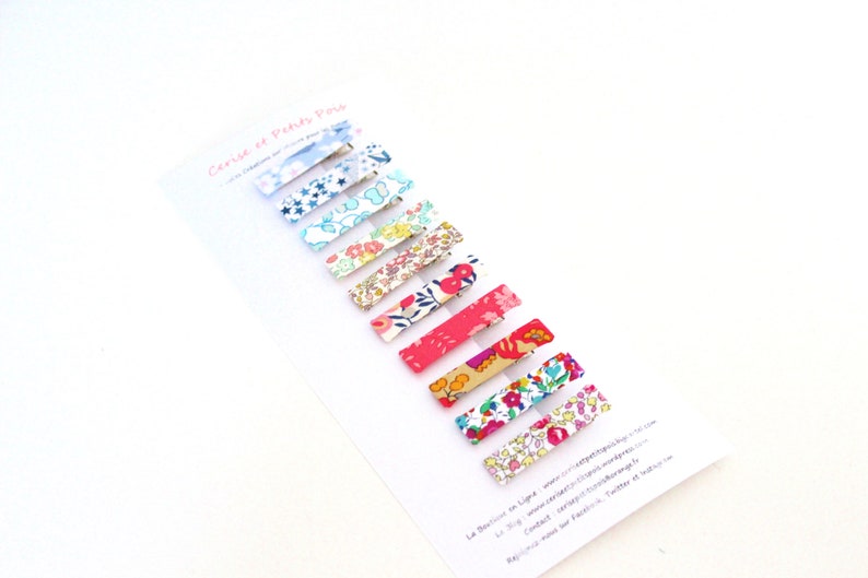 lot 10 Barrettes pince crocodile en tissu Liberty enfant EN STOCK image 1