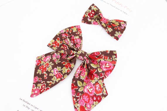 Barrette Headband Or Elastic Liberty Tatum Brown And Pink Etsy