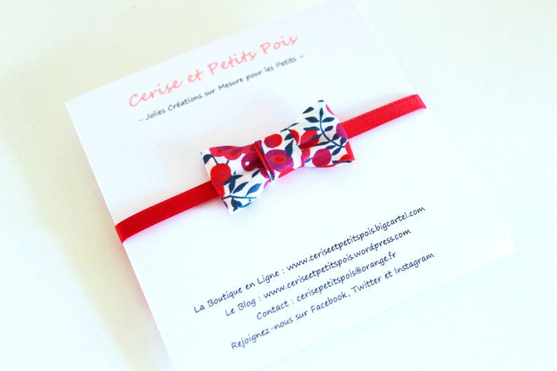 Bracelet mini bow tie with Liberty Wiltshire Red ON ORDER