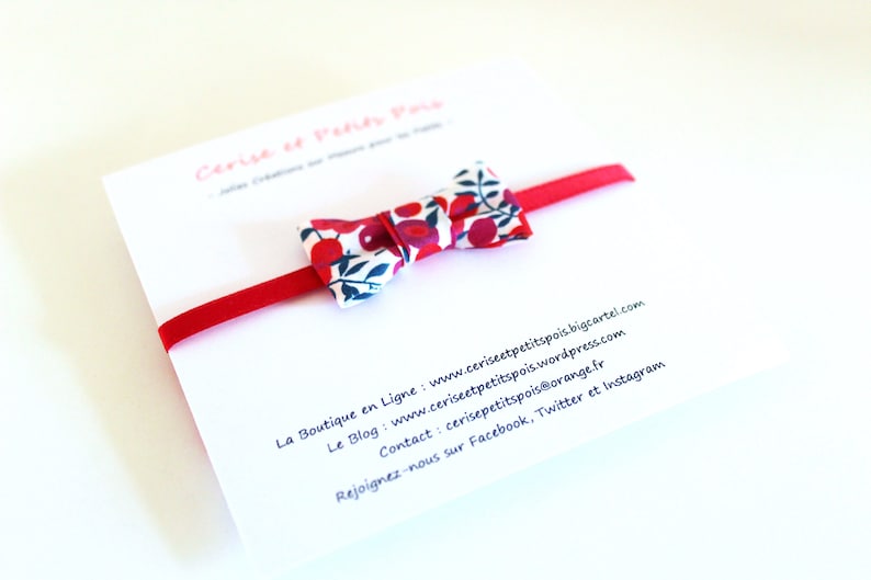 Bracelet mini bow tie with Liberty Wiltshire Red ON ORDER