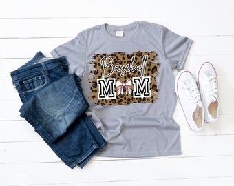 Baseball Mom PNG Leopard | Trendy Baseball Design | Baseball Mom Graphic | Trendy Mom Shirt PNG | Game Day Shirt Design | Digital Download