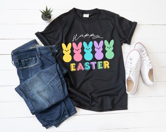 Happy Easter PNG | Cute Bunny Shirt Design | Colorful Easter Graphic | Easter Tee | Spring Shirt PNG | Digital Download