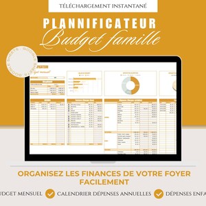 Planificateur budget famille Google Sheets Suivi dépenses & budget mensuel Gestion budget familial Finance famille