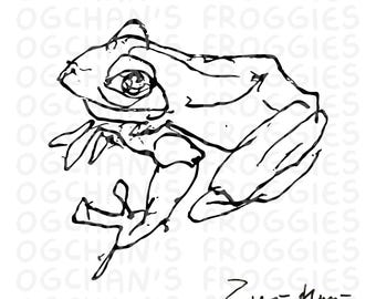 Grandpa's Frog Doodle Tattoo Ticket SVG Bundle – Hand-Drawn Froggy Sketch (Digital Download)