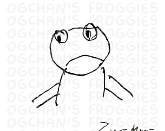 Grandpa's Frog Doodle SVG Bundle – Hand-Drawn Tattoo Flash (Digital Download)