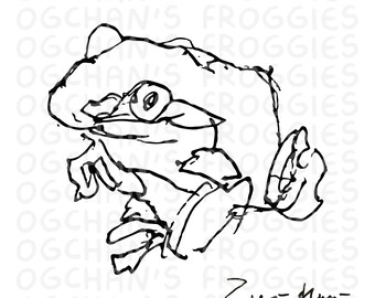 Grandpa's Frog Doodle SVG Bundle – Hand-Drawn Tattoo Flash Design (Digital Download)